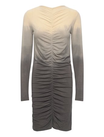 Rabens Saloner Flow Gather Short Dress - Isja - Beige - XS