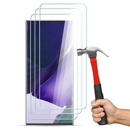 PROSHOP härdat glas för Samsung Note 20 Ultra (6,9”) - Set med 3 - 9H Resistance - Anti-repa