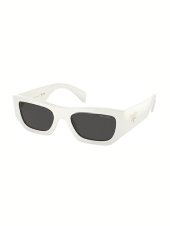 Prada Sunglasses in acetate, white color, with lensrd in polyamide, dark grey color