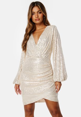 Bubbleroom Occasion Sequin Wrap Dress Klær