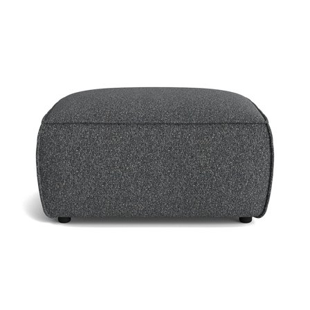 Aura Pouf Bequemer Polsterhocker in Grau/Blau Meliert Moderner Hocker für Wohnzimmer mit hochwertigem Stoffbezug und stabilen Füßen 44,5cm