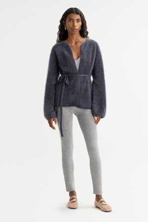 Soft Goat - Brushed Cardigan - Women cashmere sweater - L - Anthracite