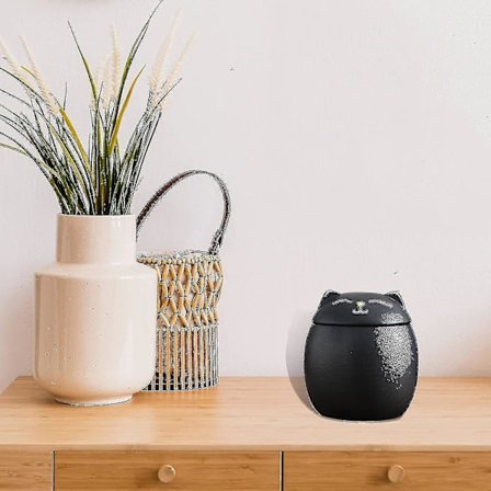 Katteurne til katteaske Mindesmærke Dyreurner Katte Sort Katteurne 3" X 3" (sort)