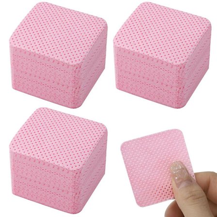 300 Lintfri Gel Negle Rensepads - Rense- og Affedtningsservietter - Semi-permanente Poleringspads - Pink