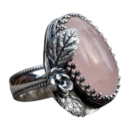 Dame Ring Gravert Blomsterblad Vintage Rhinestone Finger Ring Smykker Gaver