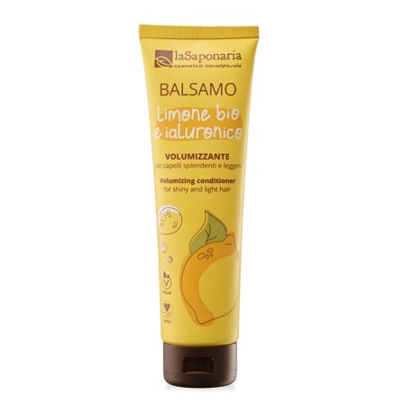 LA SAPONARIA Capelli e Cute Balsamo volumizzante - Limone Bio e Ialuronico 150ml - Balsamo Volumizzante Capelli