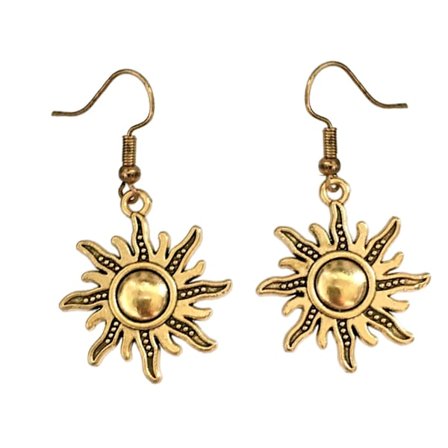 Earrings - Sun - Antique gold