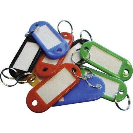 Stærke nøglemærker - Pakke med 8 - Professionelle flerfarvede nøglemærker med stærke nøgleringe