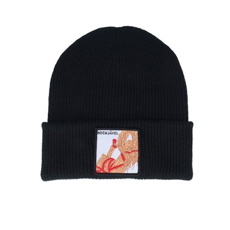 Ho-Ho-Hats - Černá cuff Beanie - Bockjävel Engineered Black Soft Deep Cuff @ Hatstore