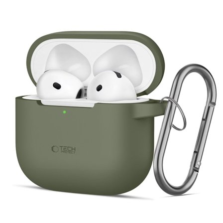 Tech-Protect AirPods 4 Skal Silikon Hook Olive Green