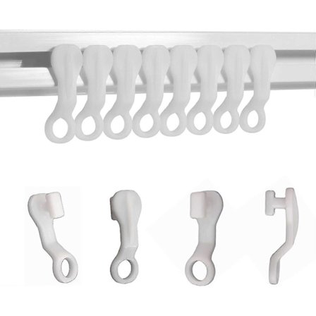 Gardinskinnekroge Hvide Plast Gardinkroge (Hvid) (50 stk)