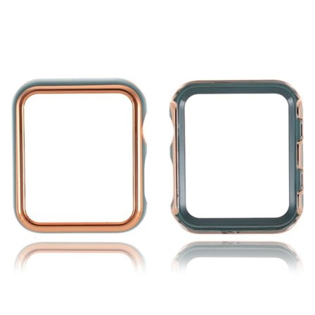 Apple Watch Series 6 / 5 40 mm ram med blank glasyr - Guld / Mörkgrön