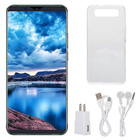 S10+ 5,72 tuuman suuri näyttö 854x480 Sormenjälkilukitus 3G Matkapuhelin Vihreä 100-240V