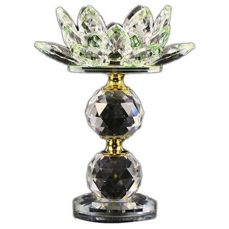 Ny Lotus Lysestake Dekorasjon Feng Shui Dekorasjon Mote Glassholder Tilbehør-Grønn