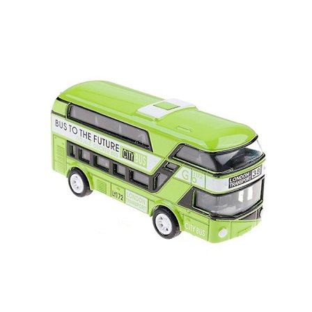 Metallleksaksbil för barn, 1:43 skala, dubbeldäckad Londonbuss, dra tillbaka, leksakspresent -ES