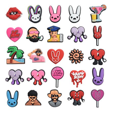 25 forskjellige PVC-skotilbehør for Crocs for skodekorasjon S