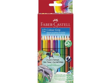 FABER-CASTELL Färgpenna Colour Grip 12 färger - Lyreco - Skola och förskola - Pennor och tillbehör - Färgpennor - Trekantsgrepp