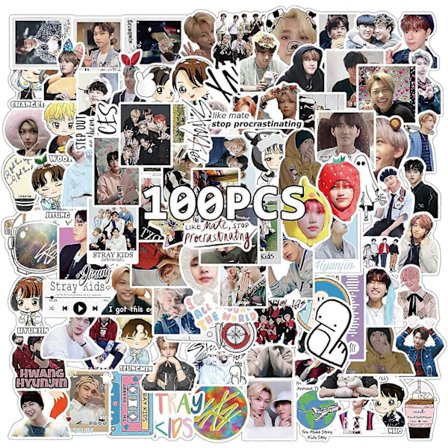 Stray Kids Klistremerker 100 stk Kpop Idol Klistremerkepakke Vinyl Vanntette Klistremerker for Laptop Skateboard Vannflaske Sykkel Telefon Gitar 