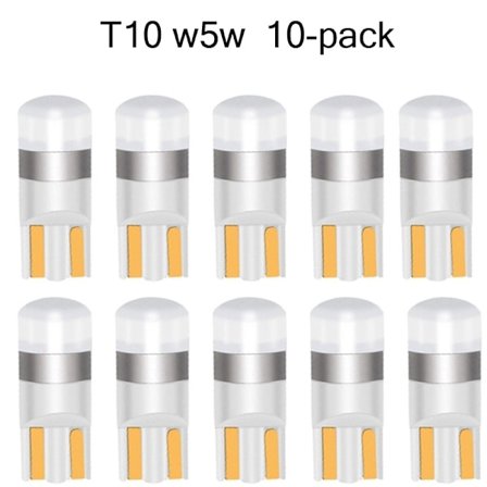 T10 W5W vita, 10-pack, LED-lampor, vardera innehållande ett 3030 SMD-chip. Vit.