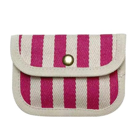 Kangas Raidallinen Kolikkokukkaro Minikortti Lompakko Söpöt Kukkarot Naiset Tytöt Avaimet Kuulokkeet case ROSE RED