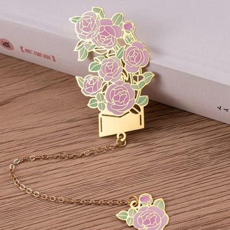 Blomster Messing Bogmærke Metal Bogmærke STYLE 4 STYLE 4