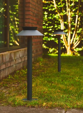 Justina solcelle utelampe pullert - antrasitt