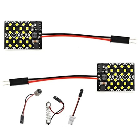 2 kpl Paneeli 24 LED 12V W5W, T10, C5W, SV8.5, BA9S, T4W CANBUS 1000lm valkoinen vahva
