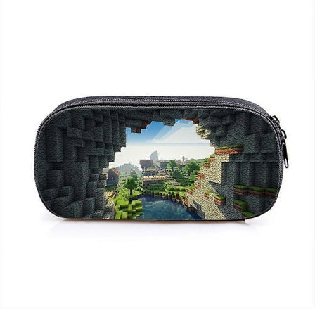 Firkantet mand rum penalhus tegneserie penalhus studerende stor kapacitet brevpapir taske Minecraft