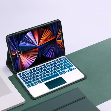 Bluetooth-tastaturdeksel for Lenovo Tab P12 12,7 tommer 2023 berøringsskjerm bakgrunnsbelyst modell