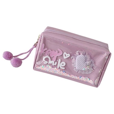 Glimmerende Pailletter Penalhus Vandtæt PU Makeup Taske Kosmetik Organizer Rejse Toilet Tasker Til Kvinder Piger Lilla