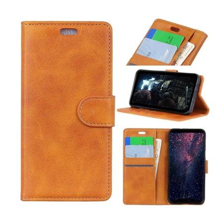 Huawei P30 Lite matta nahkainen flip Suojakotelo - Ruskea Brown