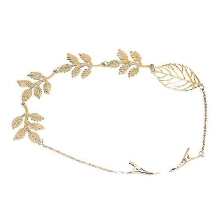 Bryllup Brude Løv Decor Pandebånd Tilbage Hængende Hårclips Kædebånd Stilfuldt hårnål Tilbehør til bryllupsfest Kvinder (guld)