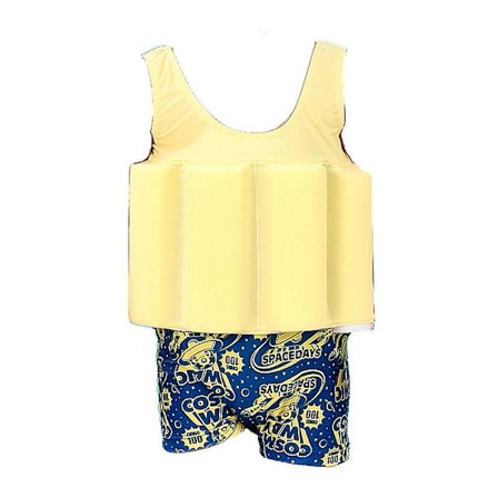 Badedrakt for barn, ett stykke, svømmevest, flytebadedrakt, gul