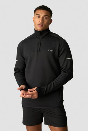 ICANIWILL - Mercury 1/4 zip crewneck Black - Pitkähihaiset - Miehet - Treenivaatteet ICIW:ltä