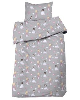 Pussilakanasetti Prinsessa 2-osainen Harmaa