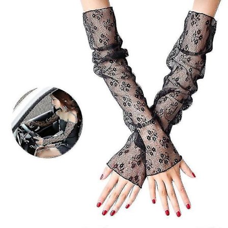 Solcreme Ærme, Blonde Is-Ærme, Fodbetræk, Langærmet, Falske Ærmer Mesh Armbetræk Is