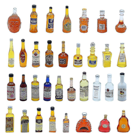 50 stk. 49 Udenlandske Vin Flasker Er Tilfældigt Blandet Udenlandske Vin Flaske Høj Simulation Miniature Vin Flaske Diy Is Spand Natlys Håndlavet 