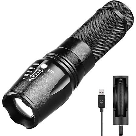 Zoomable LED-ficklampa, 2300 Lumen Ultrastark LED-ficklampa