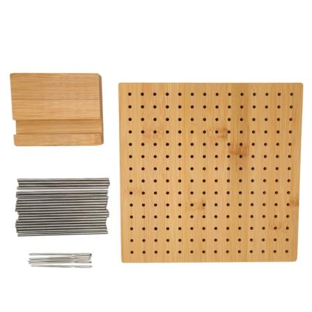 7,7 tommer firkantede blokeringsbræt Syning Håndlavet strikkeblokeringsmåtte med 18 fikseringsstænger