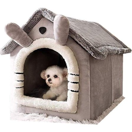 Koiranpeti, kissatalo, kissanpeti, pysy lämpimänä talvella, kissoille ja koirille, kaikkiin vuodenaikoihin, irrotettava ja pestävä, harmaa, sopii 