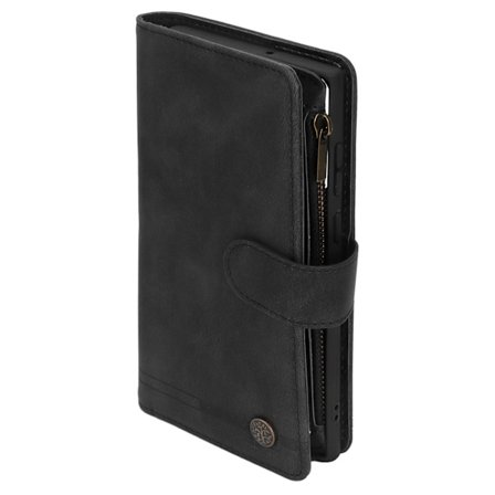 Plånboksfodral i PU-läder med dragkedja för Samsung Galaxy S22 Ultra