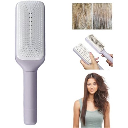 Selvrensende Hårbørste For Kvinner, Ett-klikks Rengjøringskam, Uttrekkbar Kam, Antistatisk Massagekam For Voksne Barn