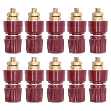 10 stk. 333 Fuld Messing Terminal M6 Skrue Bananstik Stik Terminal Bindingsstolper Terminal Rød