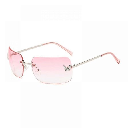 Rektangulære Y2k solbriller for kvinner, trendy rammeløse solbriller retro firkantede vintage nyanser