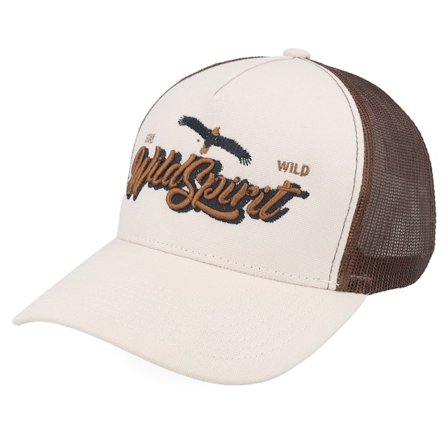 Wild Spirit - Beige trucker Cap - Pin Script Canvas Beige/Brown A-frame Trucker @ Hatstore
