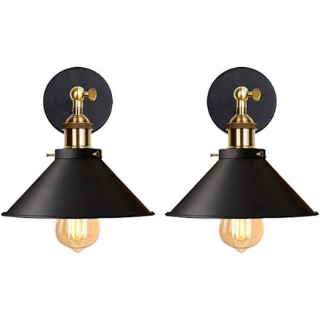 Set med 2 industriella vägglampor Edison-stil taklampa metall R