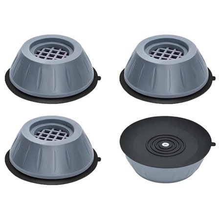 Vibrationsdämpande fötter för tvättmaskin/torktumlare Grå 4-pack