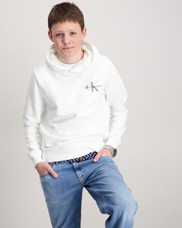 Calvin Klein SMALL MONOGRAM HOODIE Wit Hoodies Jongens - Kids Brand Store