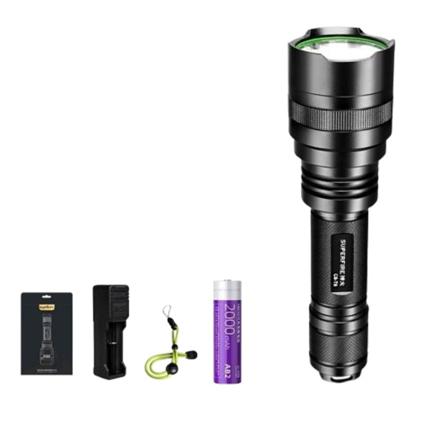 260-2200 Lumens Taktisen EDC LED-taskulampun Super Bright LED -painike Ladattava taskulamppu Taskulamppu 5 Ohjattavaa tilaa Musta