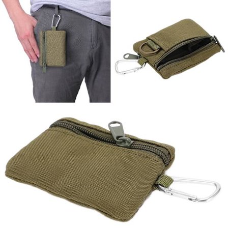 Outdoor EDC Molle Pungpung Mini Bærbar Nøglekortetui EDC Pungtaske Møntpung med Karabinhage Grøn